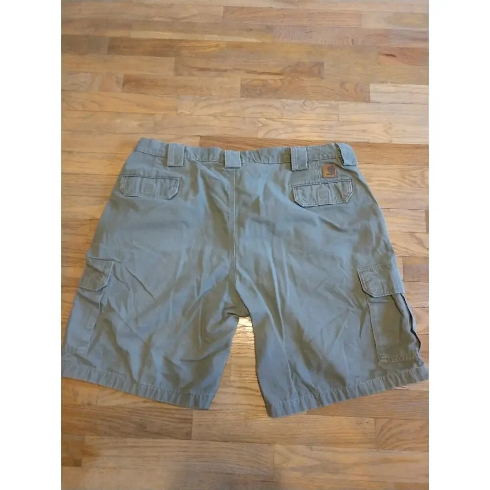Carhartt Hiking Shorts 42 (Tag 44) Men's Carpenter Work Duck Green Canvas